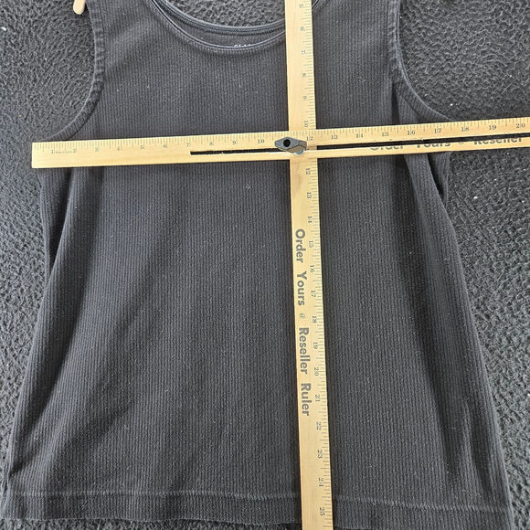 Classic Elements Womens Tank Top Black Size Large Cotton Blend Sleeveless - Picture 3 of 12